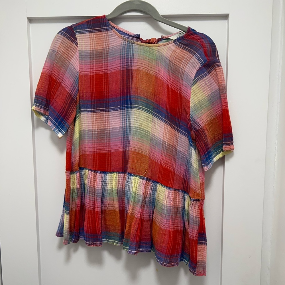 Zara Plaid Blouse - Picture 1 of 2